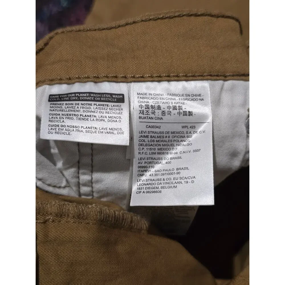 Levi’s 505 Regular Fit Jeans Mens 38x29 Tan / Khaki Straight Color Denim